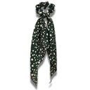 Green Dot Silky Scarf Pony Holder | Scrunchie Hair Band Accessories for Long Hair Ponytail |  Gift for Her