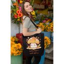  Cute But I Will Kill U Mushroom Tote Bag in Black | 16" x 16"