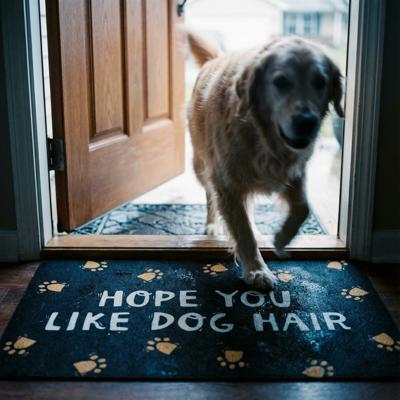 Dog Lover Doormat - "Hope You Like Dog Hair"