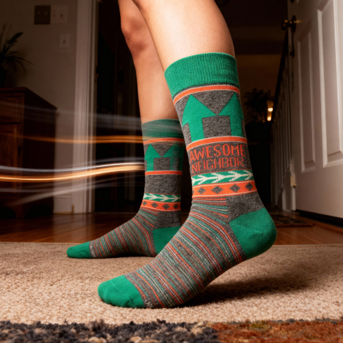 Awesome Neighbor Socks | Unisex Funny Gift Socks | Novelty Crew Socks | Gift for Her