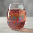  Treat Yo Self Jumbo Stemless Wine Glass in Rainbow Colors | 30 Oz. | Holds an Entire Bottle of Wine