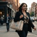  I Do It For Me Large Rectangular Tote Bag | Genuine Leather Handles