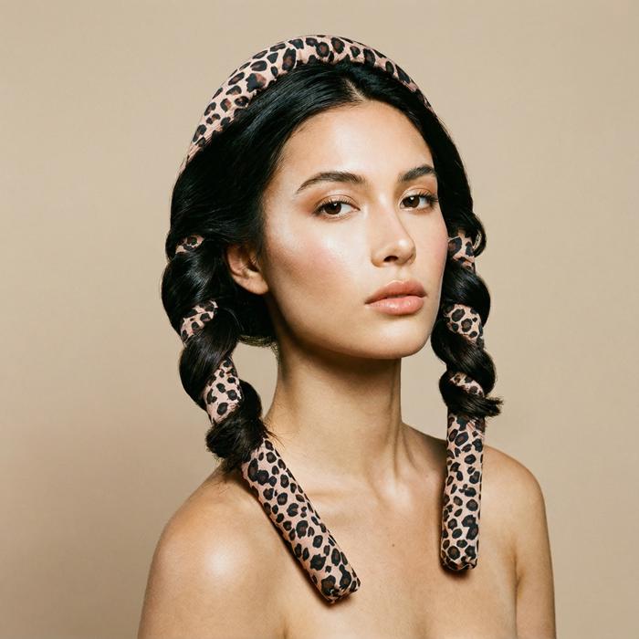 Cheetah Heatless Roller Set | 4-Piece Hair Curler Set  | Hair Accessories