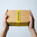  Set of 3 Leftovers Bamboo Lunch Box in Vivid Yellow | Eco-Friendly and Sustainable | 7.5" x 5" x 2"