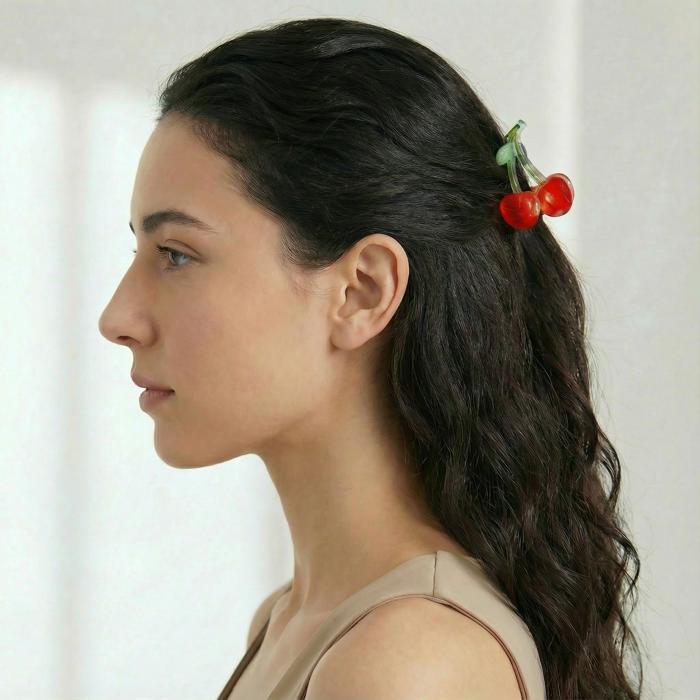 Cherries on Stem Mini Hair Claw