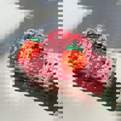 Strawberry Granny Square Hair Claw | Claw Clip Grandmothers Mothers Gift