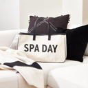  Spa Day Canvas Tote Bag | With Inside Pocket and Leather Handles