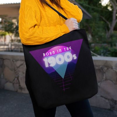 Born in the 1900s Tote Bag in Black | 18" x 18"