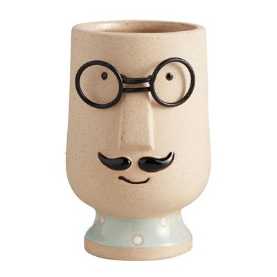 Man Face Planter Ceramic Pot | Plant Lover Gifts Funny Indoor Planter