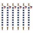  Navy Cabana Tassel Pen Set of 6 | Giftable Pen | Novelty Office Desk Supplies