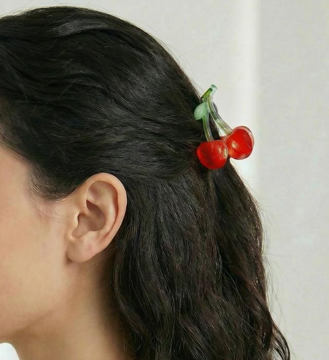 Cherries on Stem Mini Hair Claw