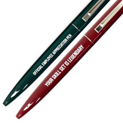 Mini Employee Appreciation Pen Set | 2 Motivational Refillable Pens for Office Co-workers