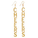 Glittery Cheers Holiday Earrings on Giftable Cards for Stocking Stuffers, Party Favors, Costume Accessories | Christmas Party | New Years
