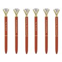  Ooh La La Orange Gem Pen Set of 6 | Giftable Quote Pens | Novelty Office Desk Supplies