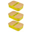 3-piece Leftovers Bamboo Bento Lunch Boxes in 3 Pretty Colors