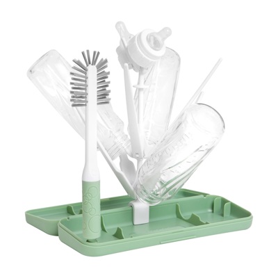 Ubbi On-The-Go Baby Bottle Drying Rack and Brush Set Travel Case in Sage