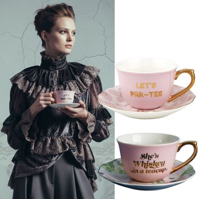 Par-Tea and Whiskey in a Teacup and Saucer Set