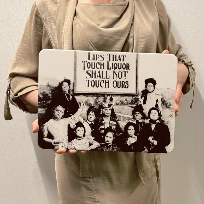Lips That Touch Liquor Shall Not Touch Ours Stone Trivet | Prohibition Era Women Hot Dishes Stone Cork Base Stand | 13.75" x 10"