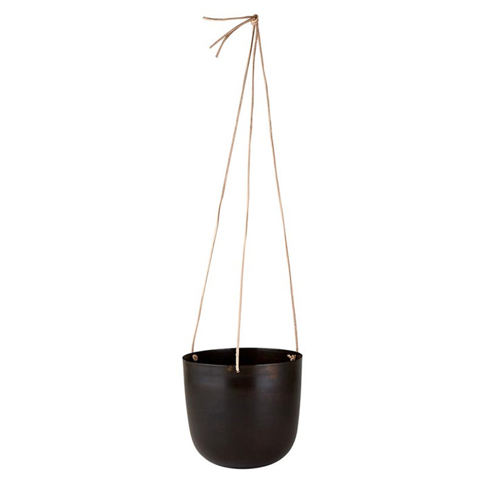 Medium Hanging Vase, 7" x 6.75", Metal Rustic Home Decor Plant Vase