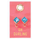  Oh Darling Blue and Coral Gemstone Earrings | Leather Tag