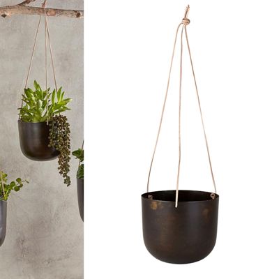 Small Hanging Vase, 6" x 5", Metal Rustic Home Decor Plant Vase