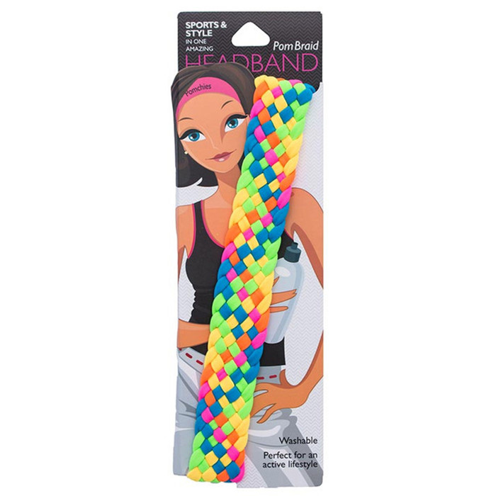 Pom Braid and Knotted Headbands | Nylon Hairband Hair Accessory | Workout Headband Packs and Singles