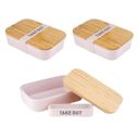 3-piece Take Out Bamboo Bento Lunch Boxes in 3 Pretty Colors