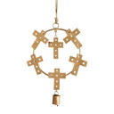 Set of 2 Hanging Crosses Metal Wall Décor, 25" L x 13" W, Gold Crosses