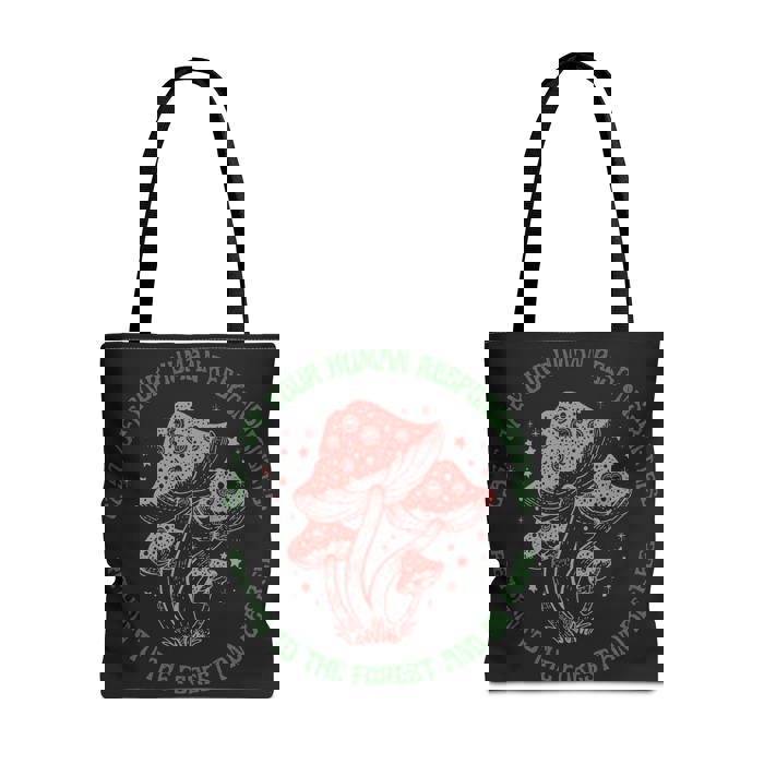 Cast Off Your Human Responsibilities Tote Bag in Black | 18" x 18"