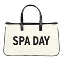  Spa Day Canvas Tote Bag | With Inside Pocket and Leather Handles