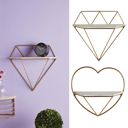  Floating Metal Wall Shelf, Gold Frame Minimalist Decor