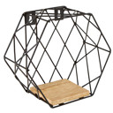  Set of 2 Small Honeycomb Shape Wall Shelf | Hexagon Floating Shelf Wood/Black | Books Plants Holder