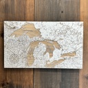  Wooden Engraved Great Lakes Street Map