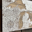  Wooden Engraved Great Lakes Street Map