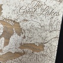  Wooden Engraved Great Lakes Street Map