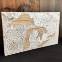  Wooden Engraved Great Lakes Street Map
