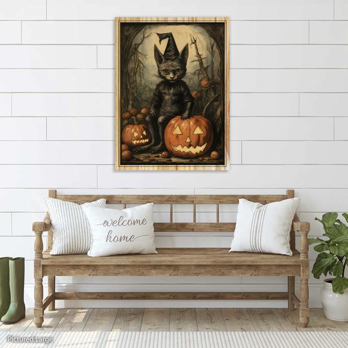 Vintage Cat and Pumpkin