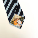 2-Blue Stripes Personalized Picture Ties for Men