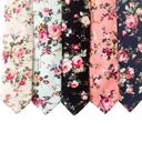 3-Black Floral Skinny Picture Ties