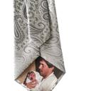 28-Gray Paisley  Personalized Picture Ties for Men