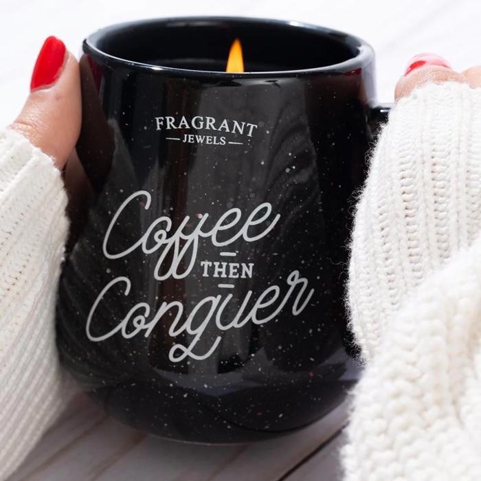 Coffee the Conquer Mug Candle - Hidden Ring Inside!