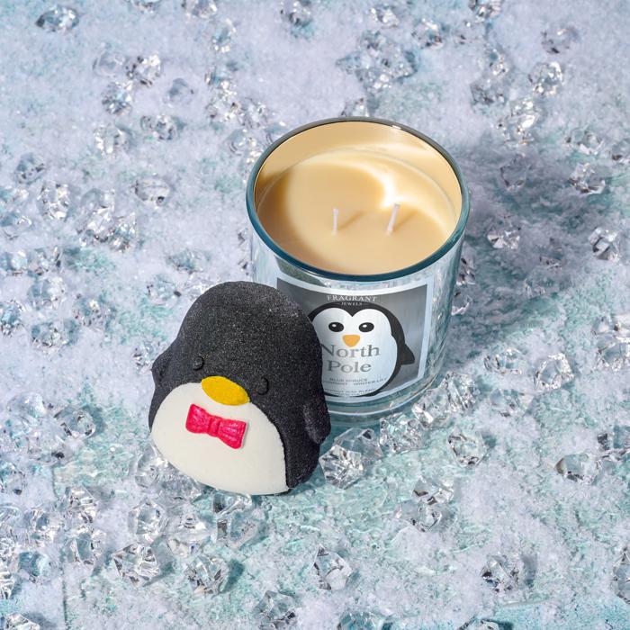 North Pole Candle and Bath Bomb Set