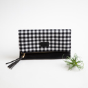 Buffalo Check with Black Faux Leather Checkered Foldover Clutch - Holiday Shopping Spree