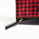 Red & Black Buffalo Check with Black Faux Leather Checkered Foldover Clutch - Holiday Shopping Spree