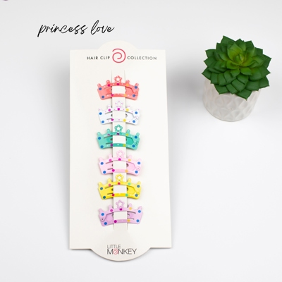 Fun Hair Clip Set - 6 Clips - Princess Love