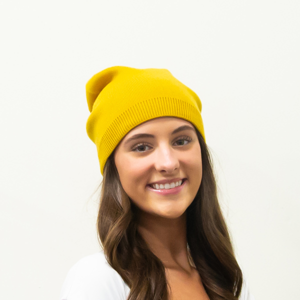 Cashmere Blend Beanie - Mustard Color