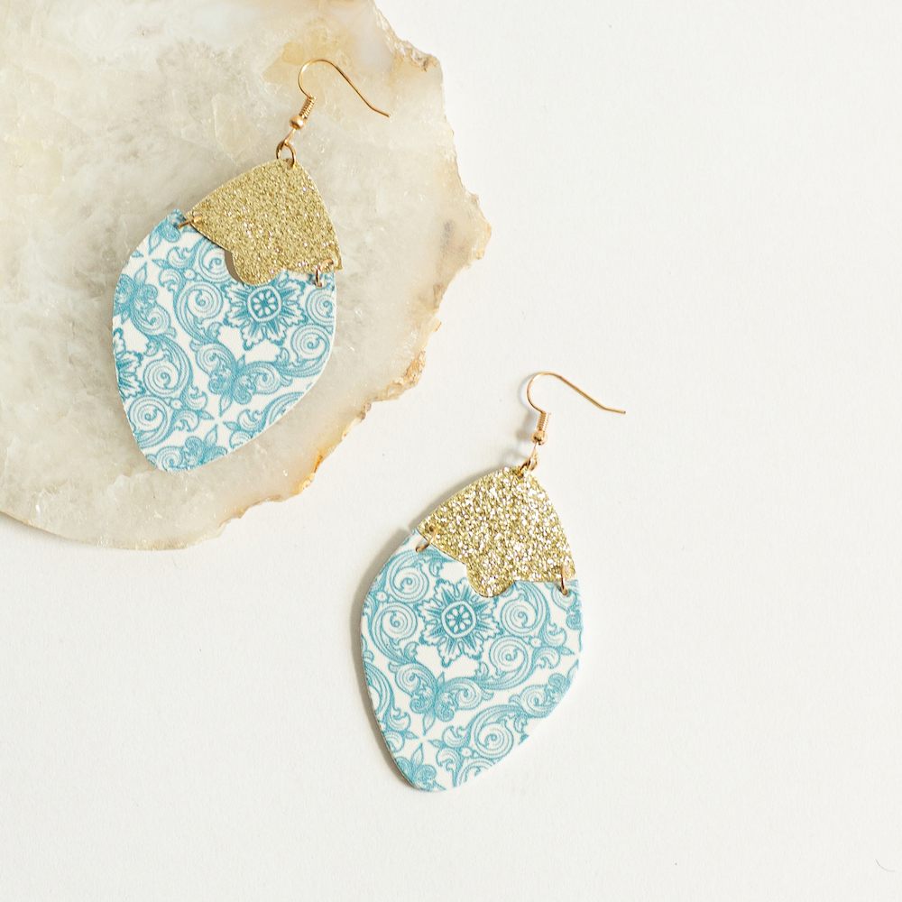 Josie Earring Collection - Light Blue & White