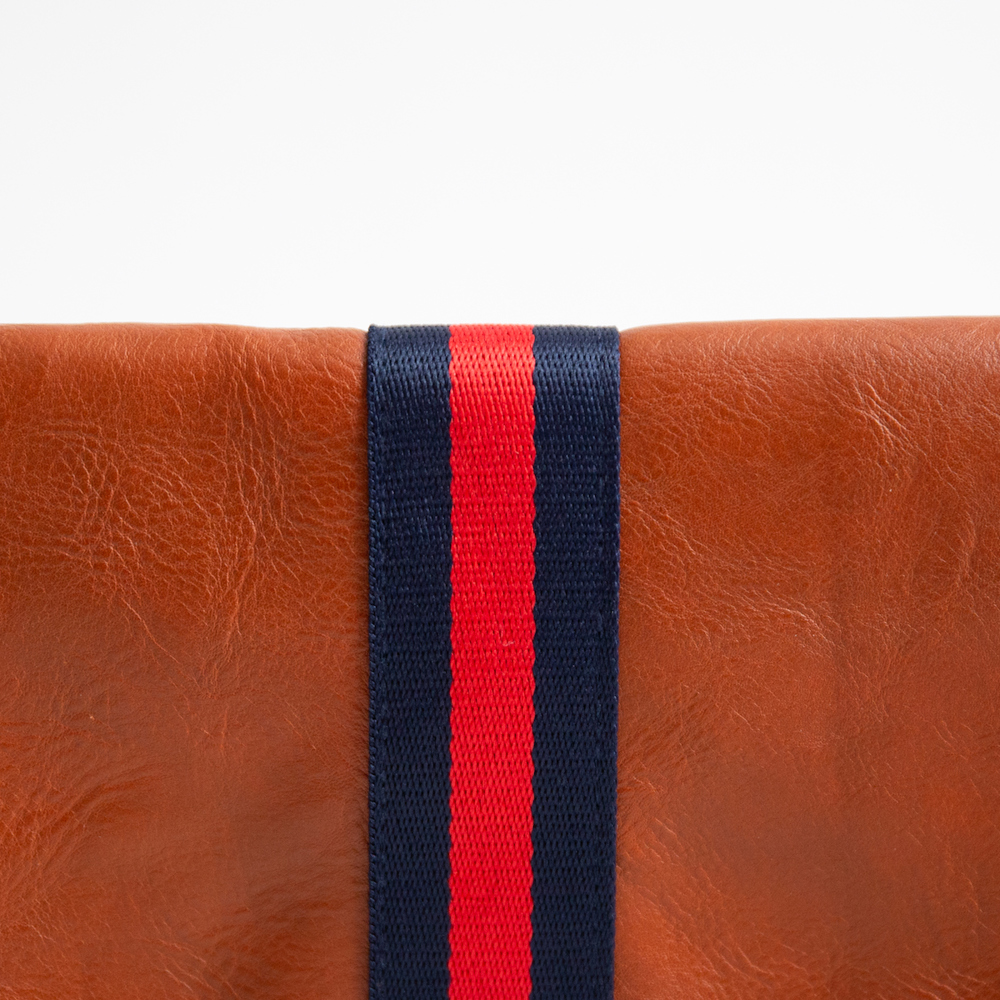 Preppy Foldover Clutch - Red & Navy Stripe