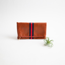  Preppy Foldover Clutch - Red & Navy Stripe