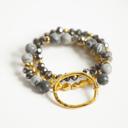  Stackable Avery Bracelet - Black & Goldtone